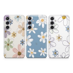 Coque de téléphone marguerite, couleur pastel, pour Samsung S25 S24 S23 S22 S21 Plus Ultra FE S10 Galaxy Note 20 A15 A16 A55 A56 A14 A25 A05