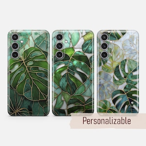Pflanze Monstera Handyhülle Palmenblätter passen für Samsung S25 S24 S23 S22 S21 Plus Ultra FE S10 Galaxy Note 20 A16 A17 A55 A56 A14 A25 A05