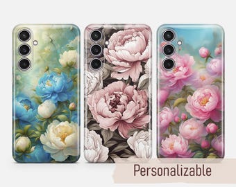Peony Phone case Spring Flowers Cover fit for Samsung S26 S25 S24 S23 S22 Plus Ultra FE S10 Galaxy Note 20 A16 A17 A57 A56 A16 A25 A05