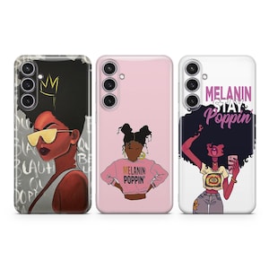 Custodia per telefono afro, cover in melanina adatta per Samsung S25 S24 S23 S22 S21 Plus Ultra FE S10 Galaxy Note 20 A15 A16 A55 A56 A14 A25 A24 A05 A32 A33