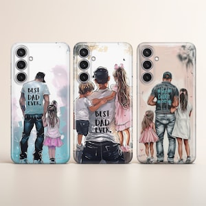 Coque de téléphone pour papa pour filles, meilleure couverture pour Samsung S25 S24 S23 S22 S21 Plus Ultra FE S10 Galaxy Note 20 A15 A16 A55 A56 A14 A25 A24 A05