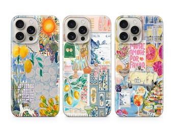 Italian Summer Phone Case Coquette cover fit for iPhone 17 16 15 14 13 12 Pro Max Xr Xs, Google Pixel 10 Pro XL 9 8 7 6, Samsung S26 S25