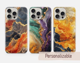 Feuer Achat Handyhülle Golden Stone Cover passend für iPhone 17 16 15 14 13 12 Pro Max Xr Xs, Google Pixel 10 Pro XL 9 8 7 6, Samsung S26 S25 FE