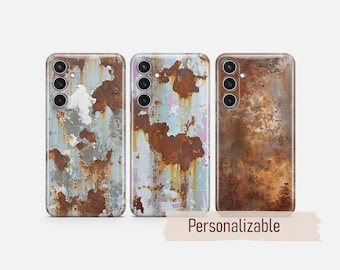 Coque de téléphone rouillé en métal rustique imprimé pour Samsung S26 S25 S24 S23 S22 Plus Ultra FE S10 Galaxy Note 20 A16 A17 A57 A56 A16 A25 A05s