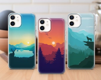 Nature Phone case Mountains Cover fit for iPhone 17 16 15 14 13 12 Pro Max Xr Xs, Google Pixel 10 Pro XL 9 8 7 6, Samsung S26 S25 FE