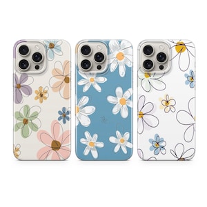 Custodia per telefono Daisy Phone Case Spring Pastel adatta per iPhone 16 15 14 13 12 11 Pro Max Xr 8 Plus, Samsung S25 S24 S23 FE A16 A15 A55 Pixel 9 8