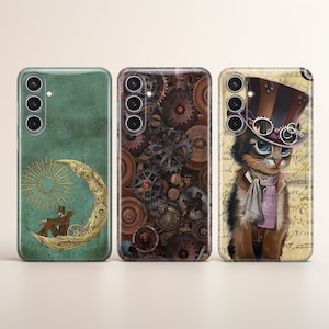 Steampunk Phone case Gothic cover fit for Samsung S25 S24 S23 S22 S21 Plus Ultra FE S10 Galaxy Note 20 A15 A16 A55 A56 A14 A25 A24 A05 A32
