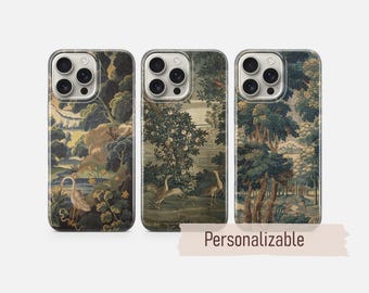French Tapestry Phone case Vintage cover fit for iPhone 17 16 15 14 13 12 Pro Max Xr Xs, Google Pixel 10 Pro XL 9 8 7 6, Samsung S26 S25 FE