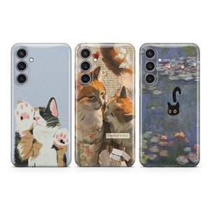 Coque de téléphone chat chatons mignons Catlovers pour Samsung S25 S24 S23 S22 S21 Plus Ultra FE S10 Galaxy Note 20 A15 A16 A55 A56 A14 A25 A24