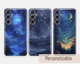 Stary Night Moon Celestial Abdeckung passend für Samsung S26 S25 S24 S23 S22 Plus Ultra FE S10 Galaxy Note 20 A16 A17 A57 A56 A16 A25 A05
