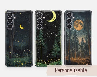 Étui pour téléphone Forest Night Moon Fairycore pour Samsung S26 S25 S24 S23 S22 Plus Ultra FE S10 Galaxy Note 20 A16 A17 A57 A56 A16 A25