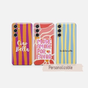 Italiaans Citaat Telefoonhoesje Abstract Gestreepte cover geschikt voor Samsung S26 S25 S24 S23 S22 Plus Ultra FE S10 Galaxy Note 20 A16 A17 A57 A56 A16 A25