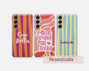 Italian Quote Phone case Abstract Striped cover fit for Samsung S26 S25 S24 S23 S22 Plus Ultra FE S10 Galaxy Note 20 A16 A17 A57 A56 A16 A25