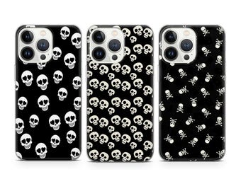 Funda de teléfono con diseño de calaveras y diseño de terror gótico, compatible con iPhone 17, 16, 15, 14, 13, 12 Pro Max, Xr, Xs, Google Pixel 10 Pro XL, 9, 8, 7, 6 y Samsung S25.