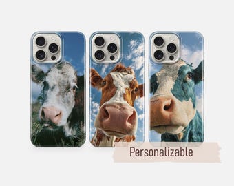 Close-up Cow Phone Case Funny Farm Cover fit for iPhone 17 16 15 14 13 12 Pro Max Xr Xs, Google Pixel 10 Pro XL 9 8 7  Samsung S26 S25 FE