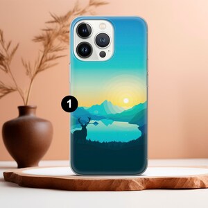 Nature Phone case Mountains Cover fit for iPhone 17 16 15 14 13 12 Pro Max Xr Xs, Google Pixel 10 Pro XL 9 8 7 6, Samsung S26 S25 FE 1