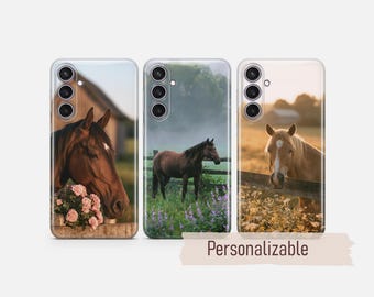 Horse Phone Case Floral Equestrian Cover fit for Samsung S26 S25 S24 S23 S22 Plus Ultra FE S10 Galaxy Note 20 A16 A17 A57 A56 A14 A25 A05s