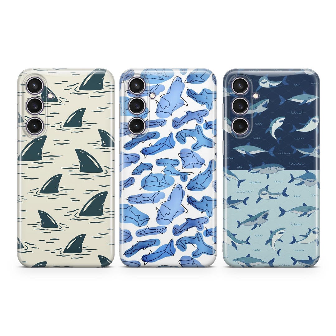 Shark Phone Case Ocean Fish Pattern Cover Fit for Samsung S26 S25 S24 ...