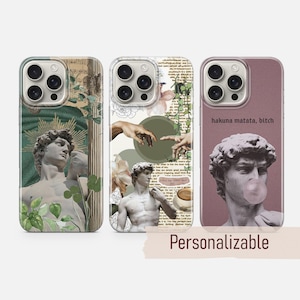 Custodia per telefono Art Aesthetic David Statue adatta per iPhone 17 16 15 14 13 12 Pro Max Xr Xs, Google Pixel 10 Pro XL 9 8 7 6, Samsung S26 S25