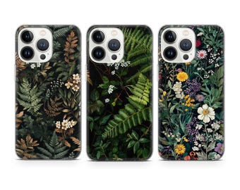 Etui na telefon Fern Flowers Forest w kolorze zielonym, pasujące do iPhone'a 17 16 15 14 13 12 Pro Max Xr Xs, Google Pixel 10 Pro XL 9 8 7 6, Samsunga S26 S25