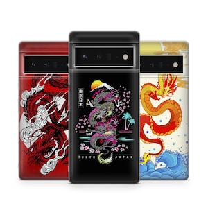 Dragon Phone Case, Japan art cover fit for Google Pixel 10 Pro XL 9 8 7 6 Pro 6A 3XL 5 4, iPhone 17 16, Samsung A15 S24 Ultra, S23 FE