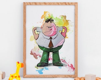Benjamin Krupp Netflix Cricut Cut File Artwork Silhouette Layered Clipart Vector Instant Download Captain Underpants Face SVG