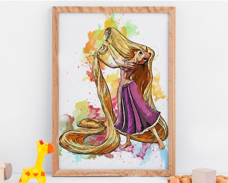 Disney Rapunzel Instant Download Digital Printable Art Print Tangled Birthday Party Decor Nursery Poster no.0571