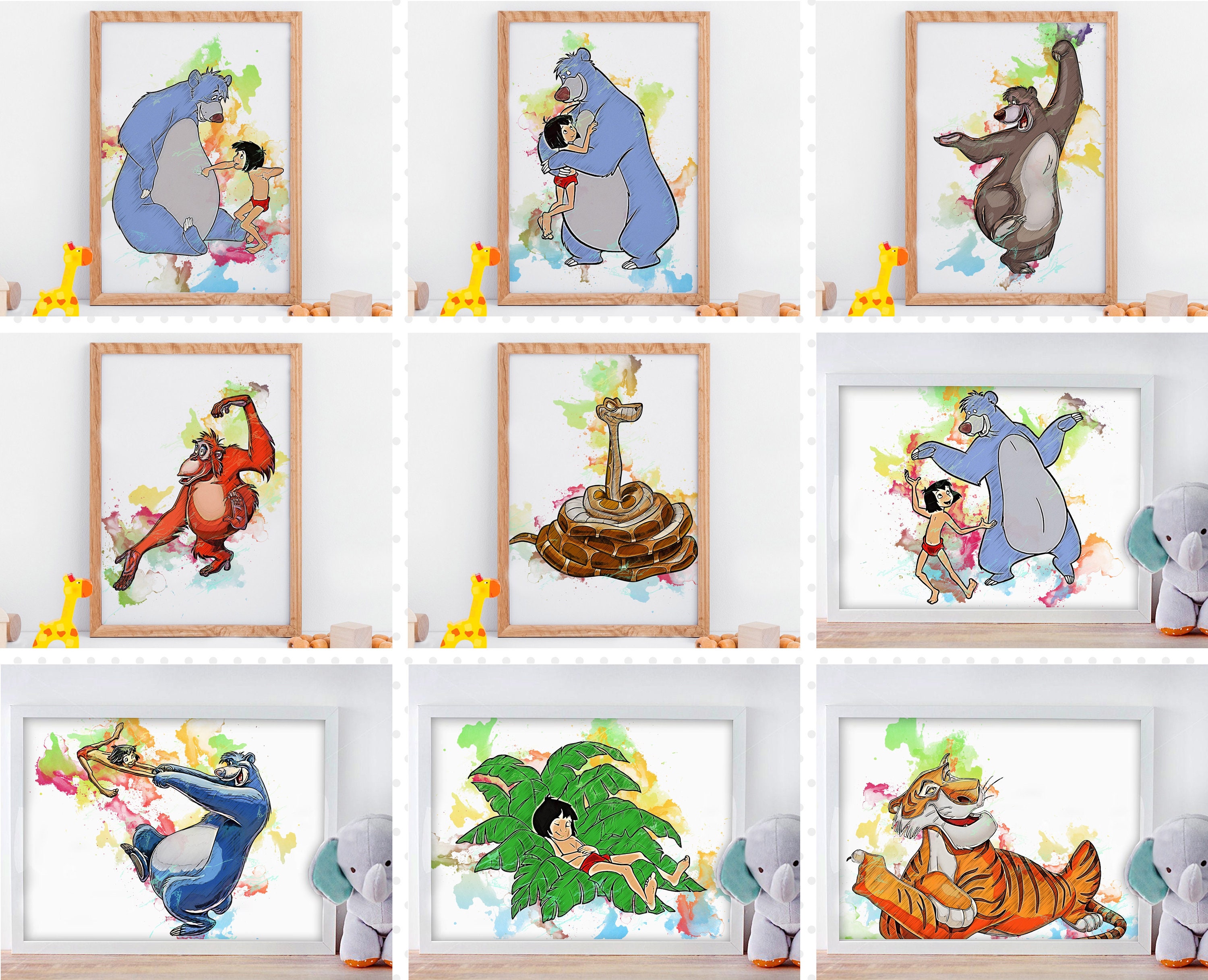 Set of 9 Prints The Jungle Book INSTANT DOWNLOAD Printable Set | Etsy