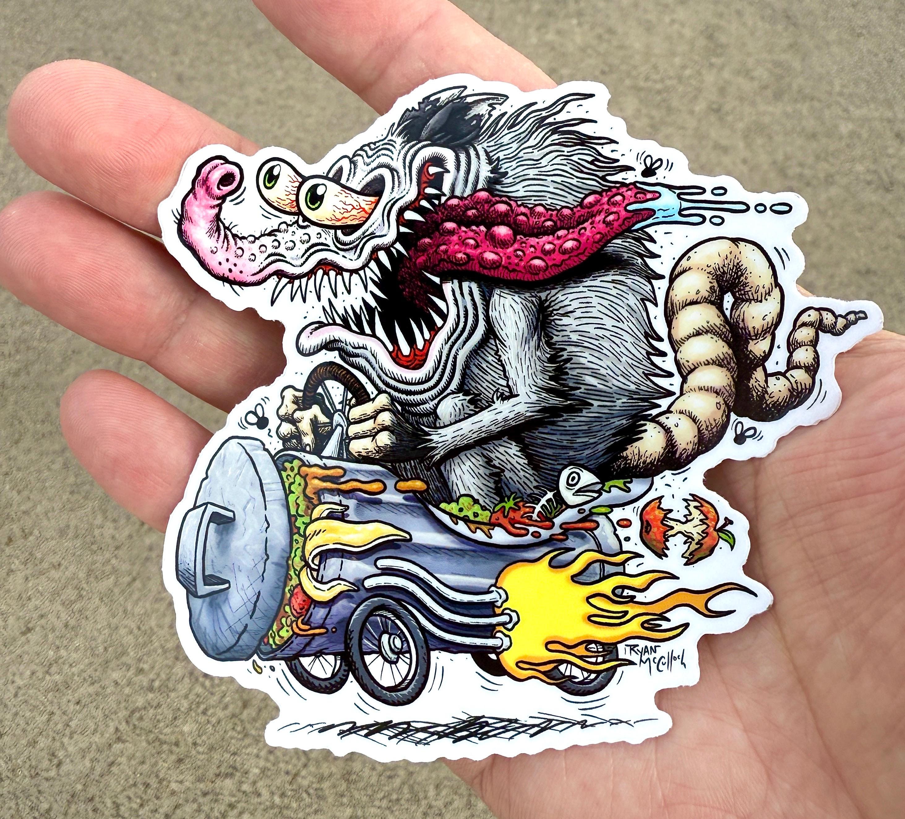 Ed Roth Customs Sticker RAT FINK Inspired Sticker-pack! Ed Big Daddy Roth Parody! Custom Hot ...