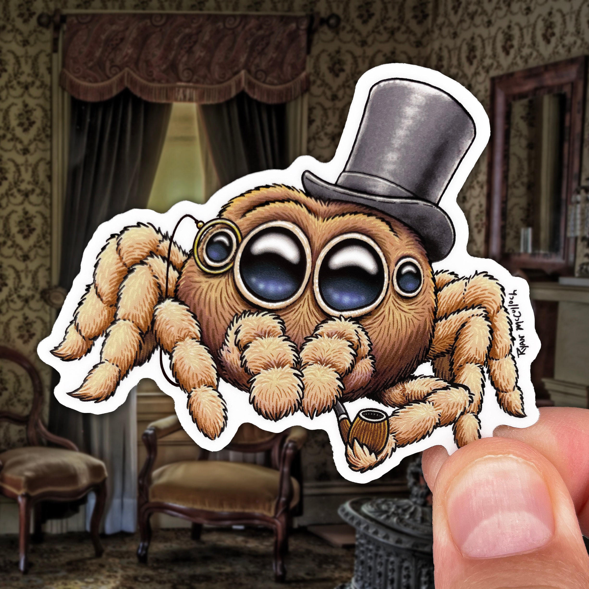 Spider Rigging Sticker CUTE JUMPING SPIDER Stickers! Sticker-pack With 5 Waterproof Stickers ...