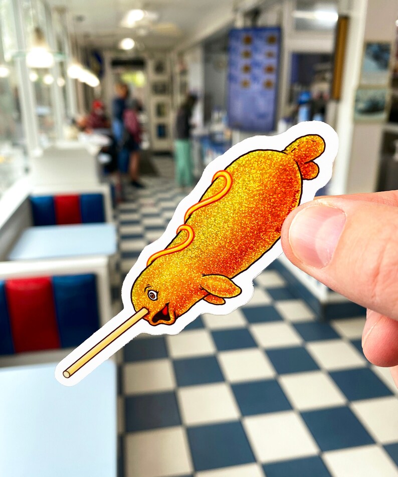 Food Animals STICKER PACK: 4 Glitter, Holographic & Clear Stickers, Alligator Gatorade, Cheeseburger Jellyfish, Cheetos Gecko, Cute Narwhal image 5