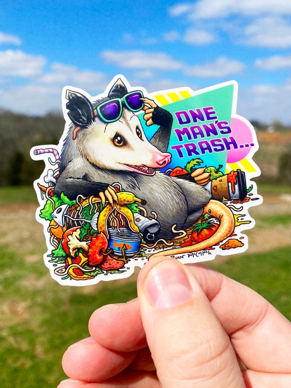 3 Aufkleber 'Stay Trashy' – 5,1 Cm, Waschbär/Opossum/Stinktier, Wasserdicht, Für Flasche & Laptop