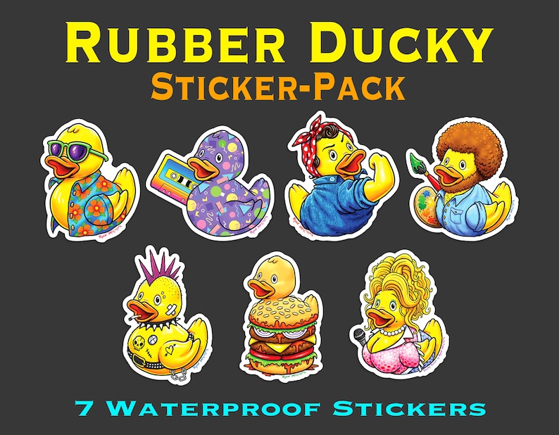 7 Rubber Ducky Stickers! Rubber Duck With Suit! JEEP Wrangler Rubicon ...