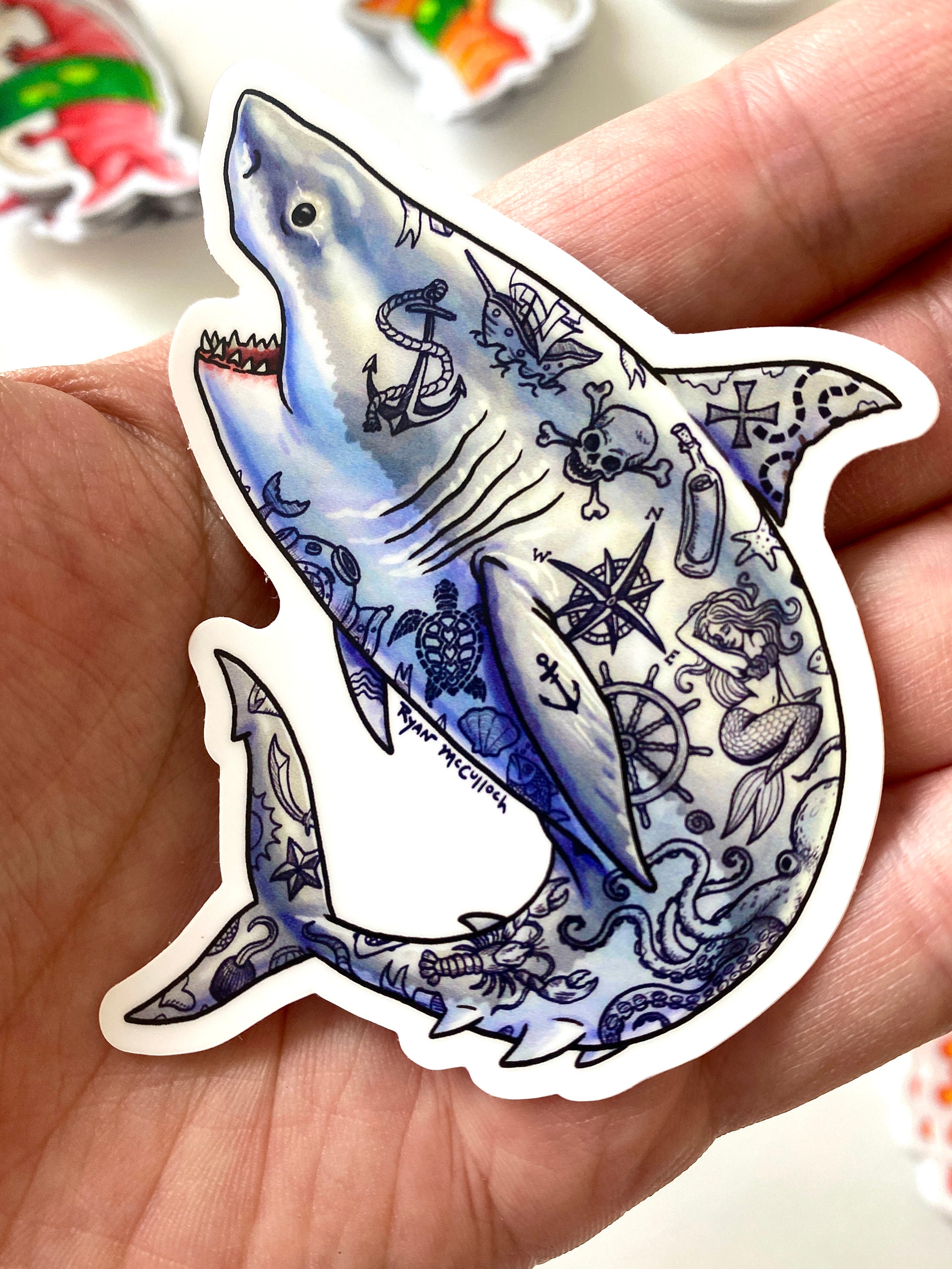 Haaisticker Pakket van 5: holografische en vinyl waterdichte stickers,  haaiencadeau, tattoohaai, schattige haai, haaienoog, humoristische grappige  haaien - Etsy België, image size:2250x3000