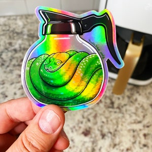 GREEN TREE PYTHON Sticker Pack Cute Snake Stickers: Clear, Holo, Vinyl ...