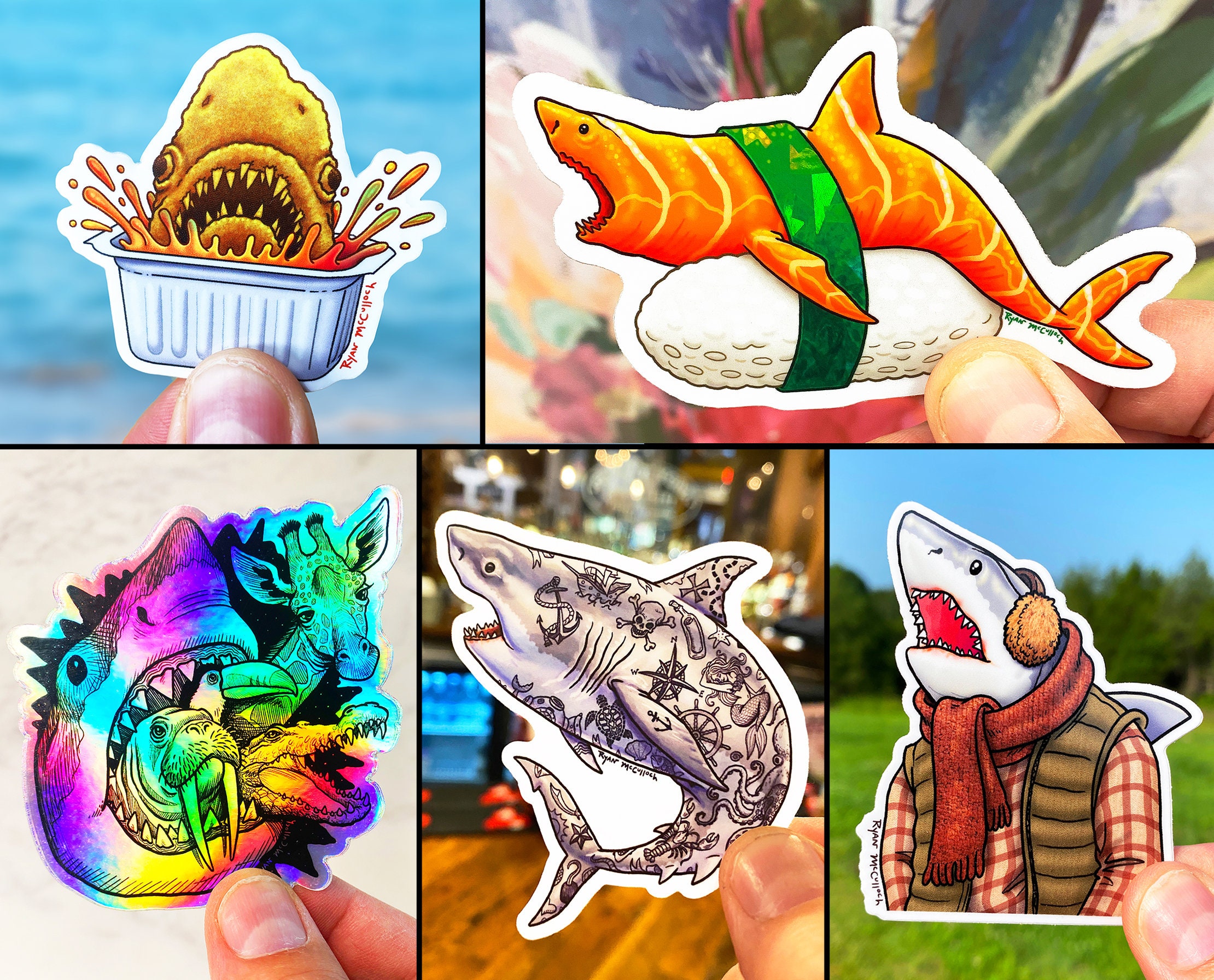 Haaisticker Pakket van 5: holografische en vinyl waterdichte stickers,  haaiencadeau, tattoohaai, schattige haai, haaienoog, humoristische grappige  haaien - Etsy België, image size:2220x1791