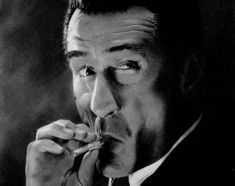 Original handgefertigtes Portrait von Robert De Niro, Robert De Niro Bleistiftzeichnung, Robert De Niro, Promi-Bleistiftportrait
