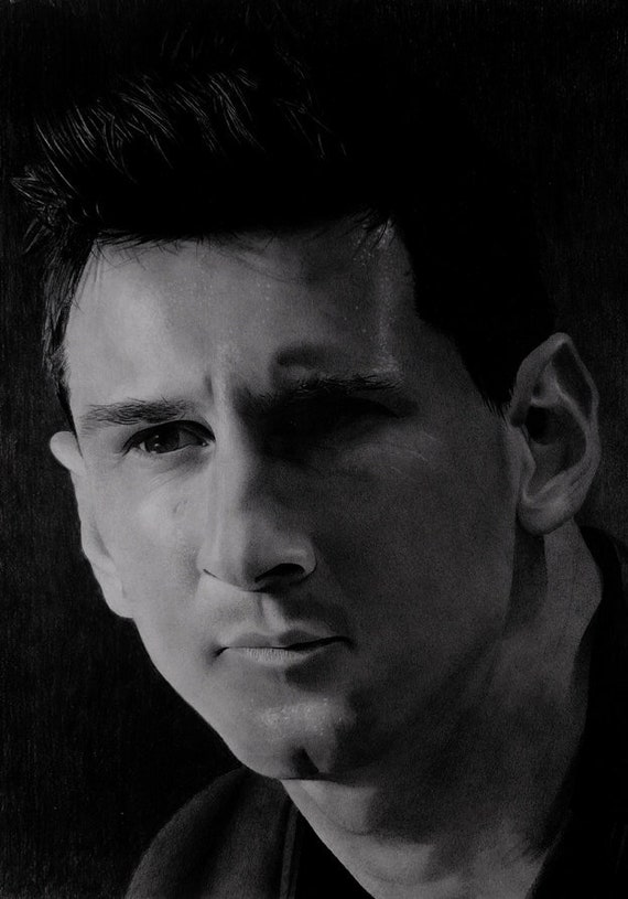 Messi draw Messi Pencil drawing of Messi Original handmade portrait of Messi Pencil portrait of celebrity Messi Drawing