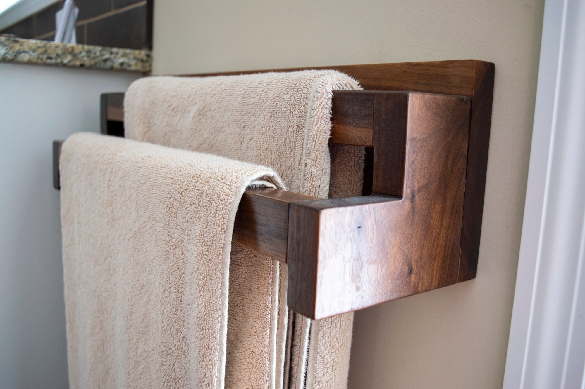Towel Rack / Kitchen Towel Rack / Double Towel Rack / Two Etsy