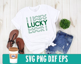 Lucky svg, St. Patrick's Day svg, St. Patty's Day svg, Irish svg, SVG, PNG, Shamrock svg