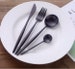 Matte Black 4 Piece Flatware Set, Single Place Setting 