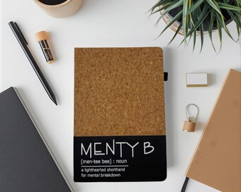 Cork & Faux Leather Notebook | Personalized Journal | Eco-Friendly Gift | Minimalist Stationery | MENTY B