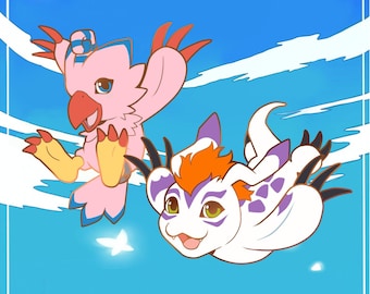 Épingle en émail dur DIGIMON Gomamon & Biyomon