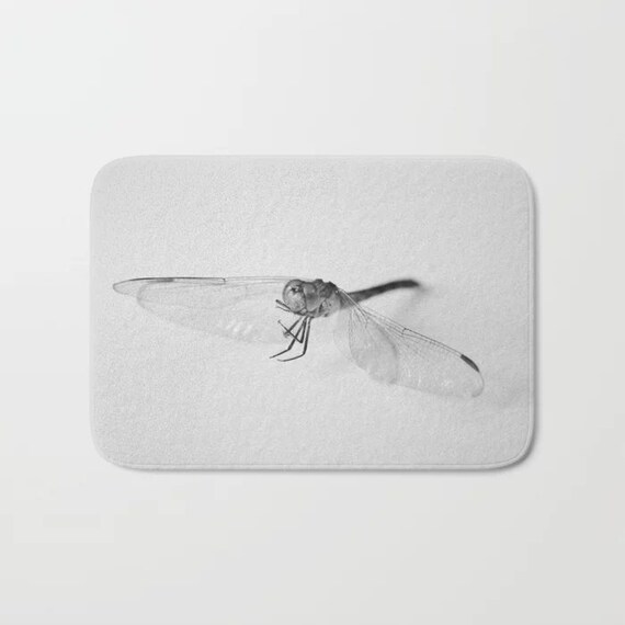 Grey Dragonfly Bathroom Decor Dragonfly Bath Mat Grey Etsy