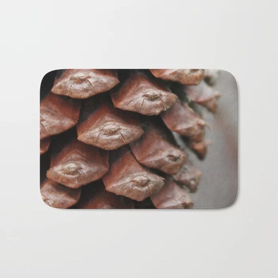 Minimalist Bathroom Art Pinecone Bath Mat Pinecone Bathroom Etsy