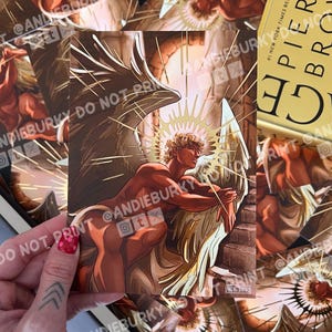 Lámina dorada de Cassius au Bellona / Arte de abanico Red Rising / Portador de luz de Pierce Brown