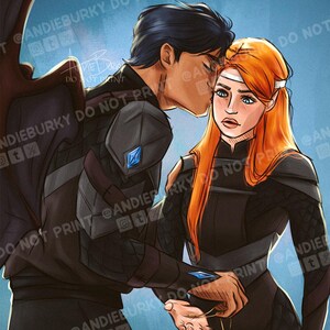 5x7&quot; Azriel & Gwyn Print | Sarah J Maas LICENSED ACOTAR Art Print