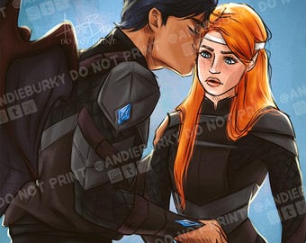 5x7" Azriel & Gwyn Print | Sarah J Maas LICENSED ACOTAR Art Print