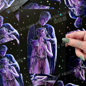 5x7&quot; HOLOGRAPHIC Rhysand & Feyre Print | Sarah J Maas LICENSED ACOTAR Art Print