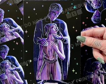 5x7" HOLOGRAPHIC Rhysand & Feyre Print | Sarah J Maas LICENSED ACOTAR Art Print